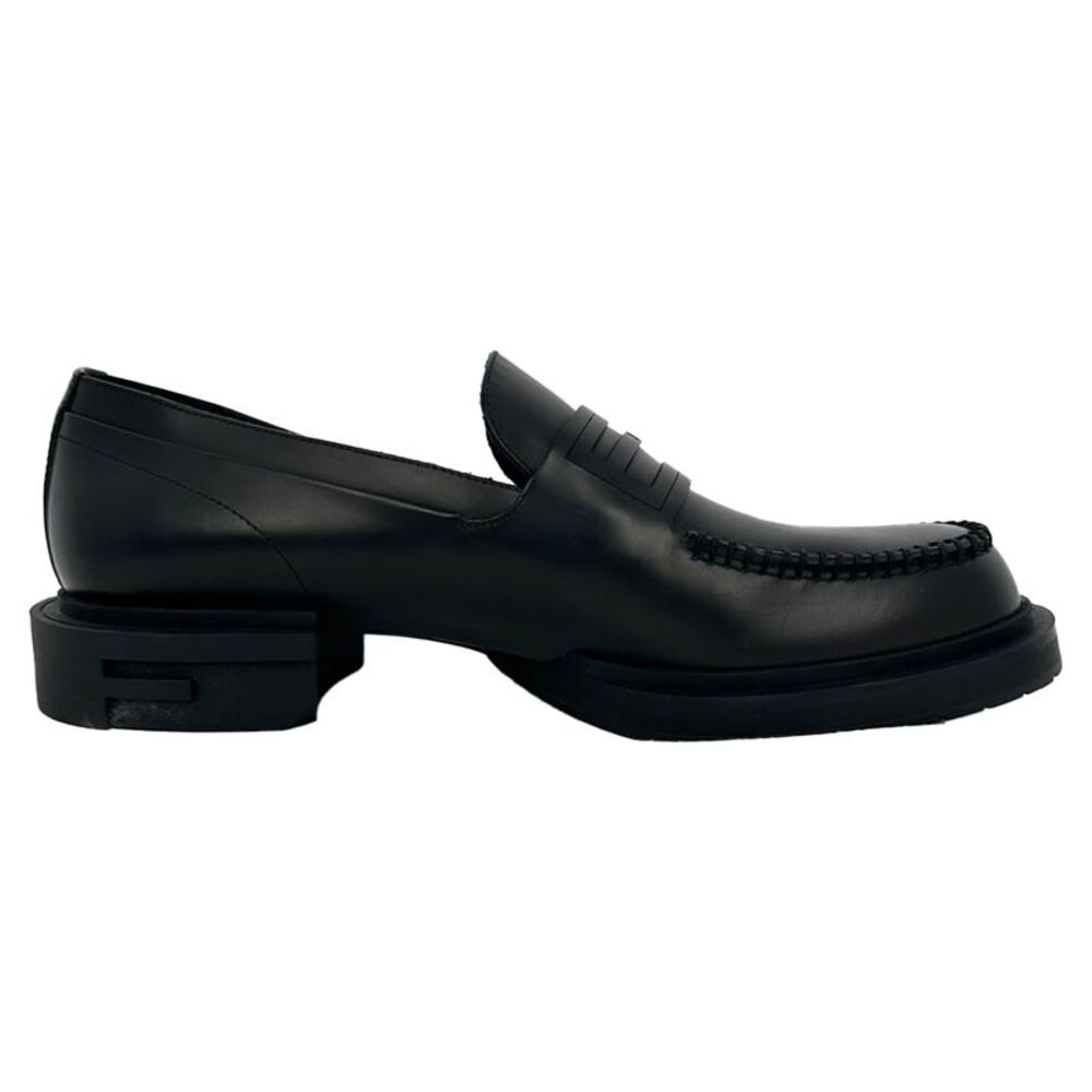 Fendi Frame Slip-On Loafers in Black Calf Leather